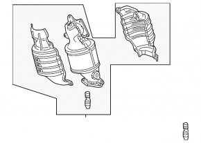 Front exhaust manifold with catalytic converter Acura MDX 16-16