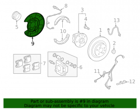 Rear left brake disc cover for Lexus LS460 LS600h 07-17
