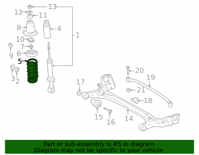 Rear left spring for Toyota Prius 2009-2010