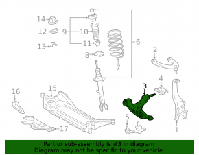 Lower control arm, front left, Lexus GS 13-19 RWD