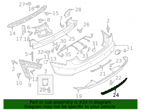 Rear bumper lip trim Audi A6 C7 12-15 s-line pkg