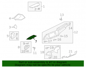 Black lower left dashboard trim for Audi E-Tron 19-23