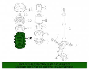 Front left spring for Audi Q8 19-25 3.0T MHEV