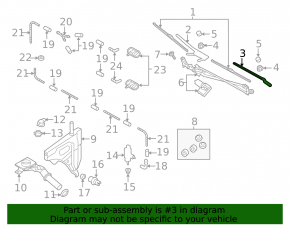 Left wiper arm Audi Q7 16-