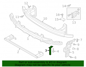 Right front bumper lower reinforcement bracket for Audi A8 19-25