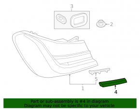 Right outer light molding for BMW 7 G11 G12 20-22 rest, gloss black
