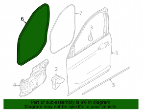 Door seal front left BMW X1 F48 16-22