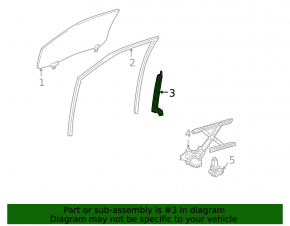 Front left door glass guide for Toyota Highlander 01-07