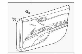 Door trim card front left Toyota Camry v70 18- beige with beige insert plastic, armrest gray rubber, molding chrome, dent, scratches, abrasions, without backlight, used