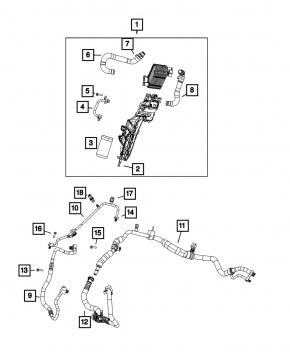 Air conditioning hose, compressor, heater, second, Jeep Renegade 19-23 1.3T
