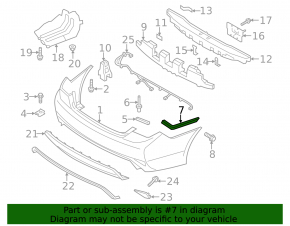 Rear bumper mount right Hyundai Sonata 11-15