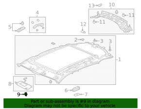 Driver's visor mounting hook Honda Accord 18-22 gray