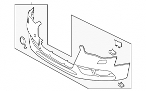 Bare front bumper Audi A4 B8 13-16 rest