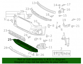 Front bumper protection Audi A4 B9 20-23 S-line