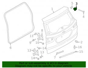 Boot door bumper Ford Ecosport 18-22 upper, on the body