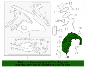 Mudguard rear right Jaguar F-Pace X761 17-20