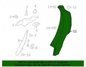 Jaguar I-Pace 19-23 rear left inner fender arch trim