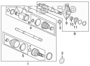 Intermediate shaft Chevrolet Trax 15-22 with bracket