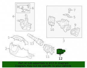 Steering column switch right Honda Civic X FC 19-21 without rain sensor