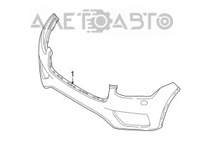 Front bare bumper Volvo XC90 16-19 for headlight washer, without park assist, gray 714, scratches, bumps, broken mount