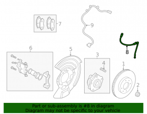 Front right brake hose for Mitsubishi Outlander 22-25