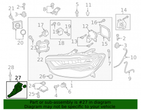 Headlight mount upper right Audi A6 C7 16-18
