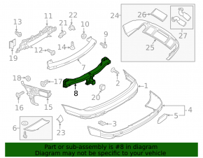 Rear bumper reinforcement Audi Q7 4L 10-15 for towbar