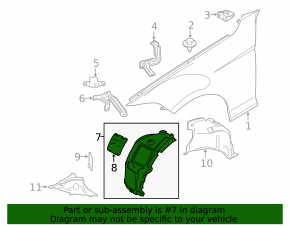 Front left rear fender liner for BMW 2 F22 2014-21