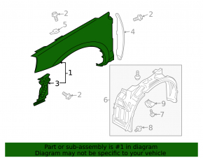 Front right wing Mitsubishi Galant 04-12