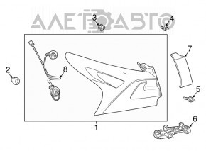 Rear bumper mount inner left Lexus NX200t NX300 NX300h 15-21
