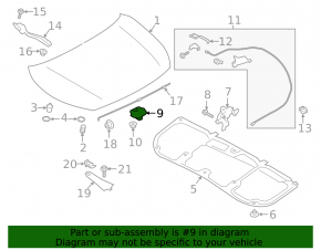 Subaru XV Crosstrek 18-23 Hood Hook
