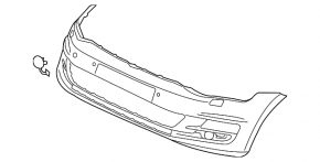 Bare front bumper VW Golf 15-17 for parking sensor