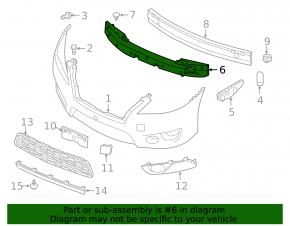 Front Bumper Absorber Nissan Sentra 13-15 prerest