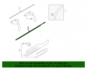 Subaru Forester 25-26 center rear left door glass molding