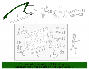 Interior door trim, upper front left, Lexus LS460 LS600h 07-12, beige