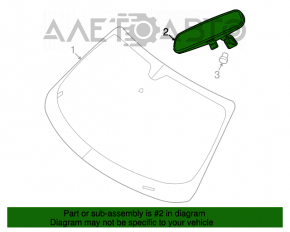 Interior mirror for a 2014 Dodge Challenger, black, auto-dimming