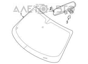 Interior mirror for a 2014 Dodge Challenger, black, auto-dimming