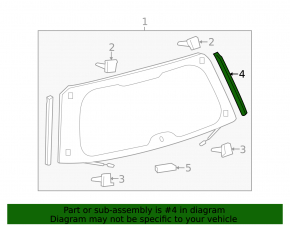 Left rear window molding for Lexus LX570 16-21