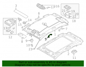 Front left ceiling handle Hyundai Santa FE Sport 13-18 gray