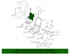 Driver's seat lumbar support with motor for Mitsubishi Outlander 22-25