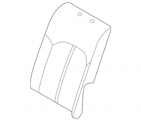 Left rear seat back for Hyundai Sonata 15-17, beige leather, dry-cleanable, dents, missing headrest latch