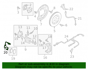 Brake pad wear sensor rear left Audi A4 B9 17-