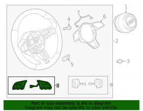 Steering wheel control buttons assembly Audi A5 F5 17-
