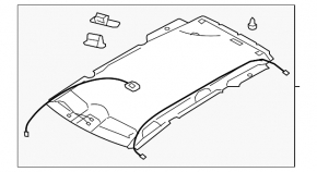 Subaru Forester 14-18 SJ headliner without sunroof gray