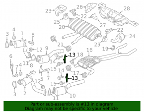 Bracket middle part of exhaust pipe right Porsche Cayenne 958 11-17