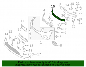 Mercedes GLC 300/350e 16-19 Front Bumper Absorber