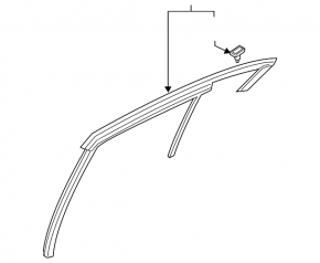 Upper rear right door molding with glass seal Mazda 3 19-26 5d