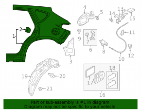 Right rear quarter wing for Mazda CX-5 13-16 without threshold