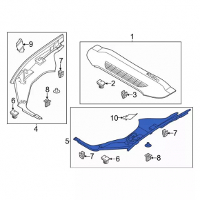 Hood Trunk Trim Left Ford Mustang Mach-E 21-23
