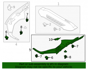 Hood Trunk Trim Left Ford Mustang Mach-E 21-23